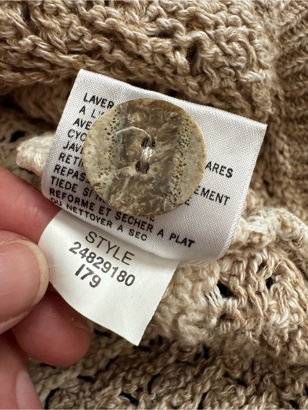 Liz Claiborne Liz Sport Linen Cotton Open Knit Cardigan Cottage Cozy Boho - Picture 4 of 7